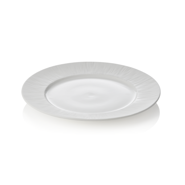 Assiette plate en porcelaine Ø 22 cm - Série Shiro (lot de 4)