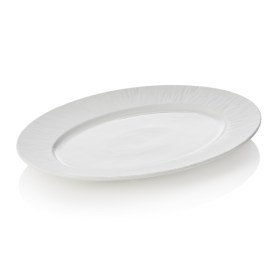 Assiette ovale en porcelaine - 33 x 24,5 cm - Série Shiro (lot de 2)