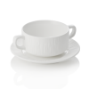 Bol à oreilles en porcelaine - 250 ml - Avec soucoupe - Série Shiro (lot de 4)