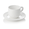 Tasse en porcelaine - 240 ml - Avec soucoupe - Série Shiro (lot de 4)