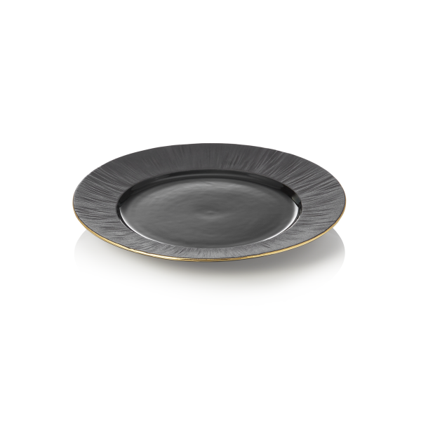Assiette plate en porcelaine - Ø 22 cm - Série Kuro (lot de 4)