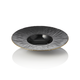 Assiette à pâtes en porcelaine - Ø 24 cm - Série Kuro (lot de 3)