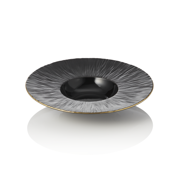 Assiette à pâtes en porcelaine - Ø 24 cm - Série Kuro (lot de 3)