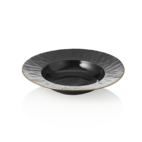 Assiette creuse en porcelaine Ø 23,5 cm - Série Kuro (lot de 3)