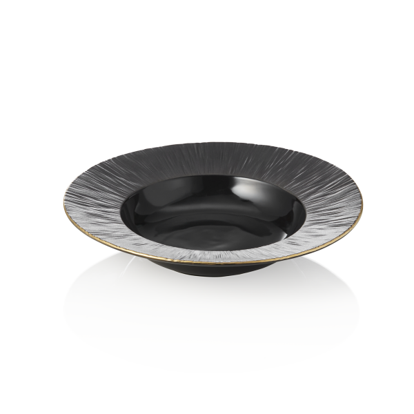 Assiette creuse en porcelaine Ø 23,5 cm - Série Kuro (lot de 3)