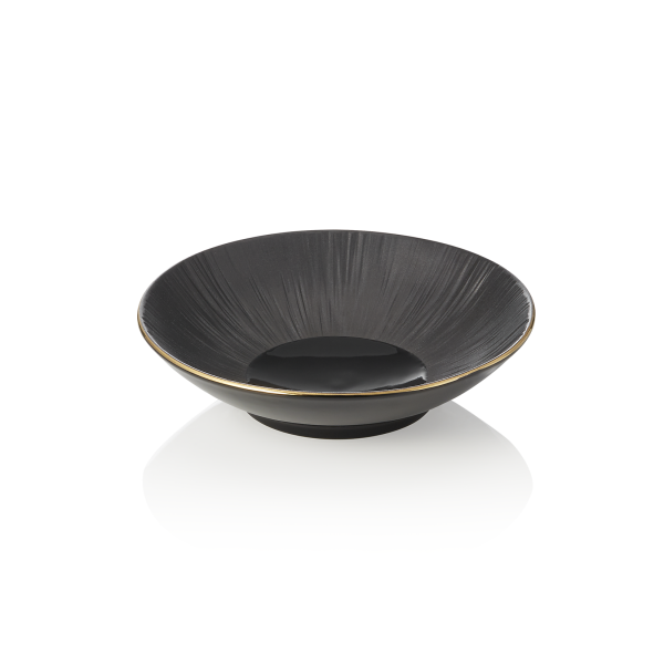 Assiette creuse en porcelaine Ø 19 cm - Série Kuro (lot de 4)