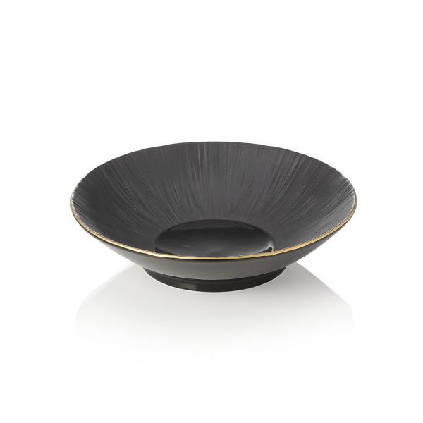 Assiette creuse en porcelaine Ø 22,5 cm - Série Kuro (lot de 3)