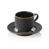Tasse et soucoupe en porcelaine - 240 ml - Série Kuro (lot de 4)