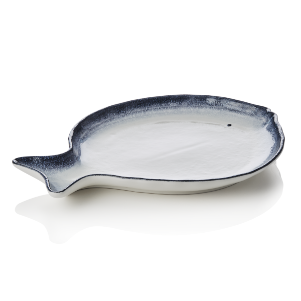 Assiette à poisson en porcelaine - 35 x 26 x 3 cm (lot de 3)
