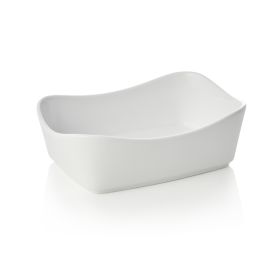 Saladier rectangulaire en porcelaine - 20 x 14 x 6,5 cm