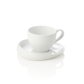 Tasse à espresso et soucoupe en porcelaine - 70 ml (lot de 6)