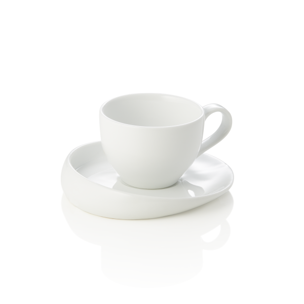 Tasse à espresso et soucoupe en porcelaine - 70 ml (lot de 6)
