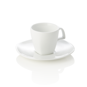 Tasse à espresso en porcelaine - 80 ml - Avec soucoupe (lot de 4)