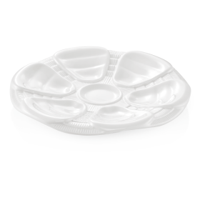 Assiette 6 huîtres en porcelaine (lot de 6)