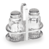 Set ménagère salière et poivrière en verre et inox - 10 cm