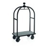Chariot à bagages inox 18/8 noir poudré - 112 x 60 cm - Tapis gris - Max 250 kg