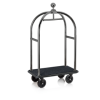 Chariot à bagages inox 18/8 noir poli - 112 x 60 - Tapis noir - Max 250 kg