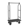 Chariot à bagages inox 18/8 noir poudré - 112 x 65 cm - Tapis noir - Max 250 kg