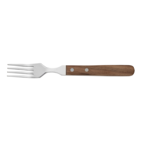Fourchette à steak acier chromé 13/0 - Manche bois (lot de 6)