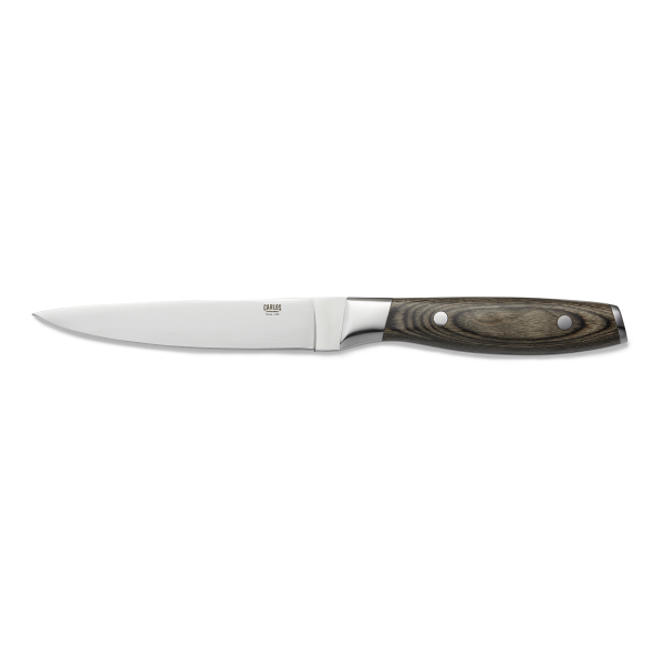 Couteau à steak en acier 420 - Manche bois de pakka foncé - Lame 13 cm (lot de 6)