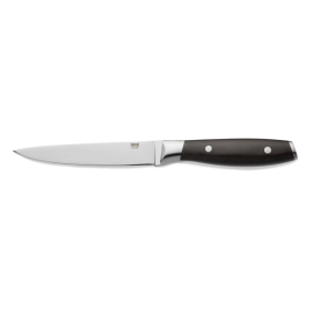 Couteau à steak en acier 420 - Manche en frêne noir - Lame 13 cm (lot de 6)