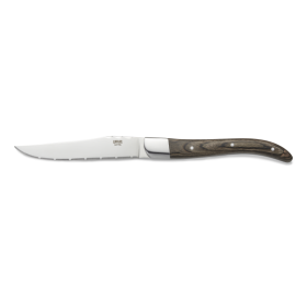 Couteau à steak en acier 420 - Manche en pakka foncé - Lame 13 cm (lot de 6)