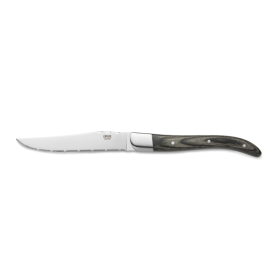Couteau à steak en acier 420 - Manche en pakka gris - Lame 11 cm (lot de 6)