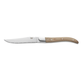 Couteau à steak en acier 420 - Manche en pakka clair - Lame 11 cm (lot de 6)
