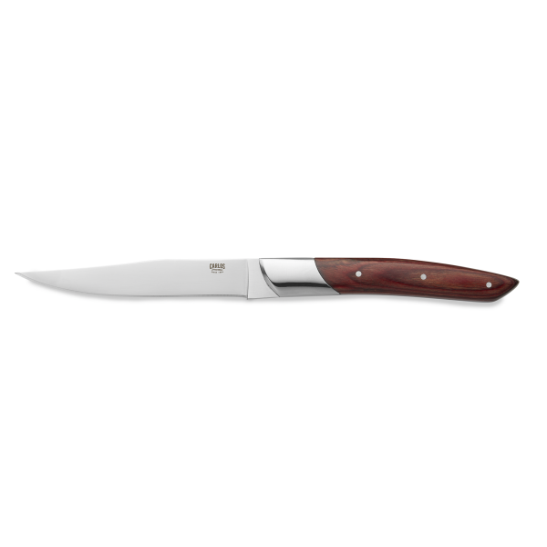 Couteau à steak en acier 420 - Manche en pakka rougeâtre - Lame 11 cm (lot de 6)