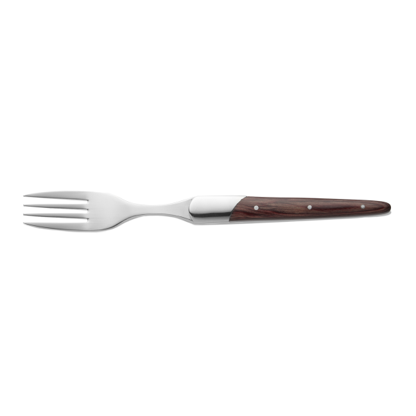 Fourchette à steak en acier 420 - Manche en pakka rougeâtre (lot de 6)