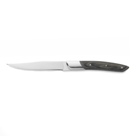 Couteau à steak en acier 420 - Manche en pakka gris - Lame 11 cm (lot de 6)