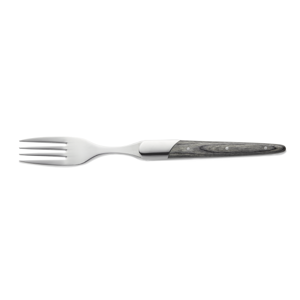 Fourchette à steak en acier 420 - Manche en pakka gris (lot de 6)