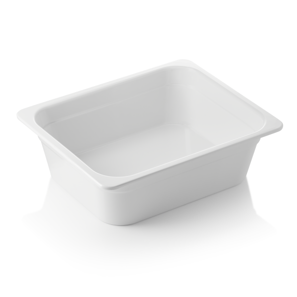 Bac gastro GN 1/2 en mélamine blanche - Profondeur 100 mm