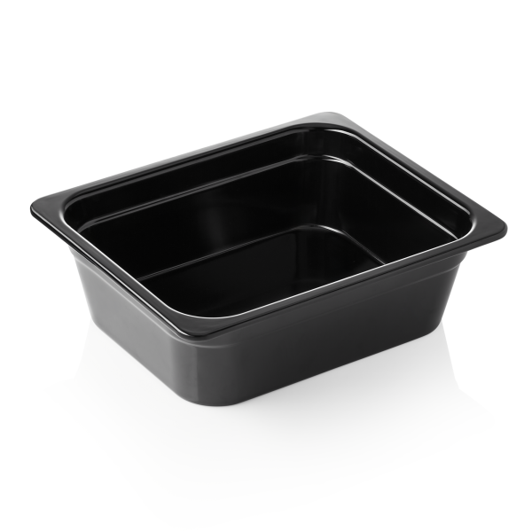 Bac gastro GN 1/2 en mélamine noire - Profondeur 100 mm