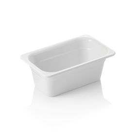 Bac gastro GN 1/4 en mélamine blanche - Profondeur 100 mm