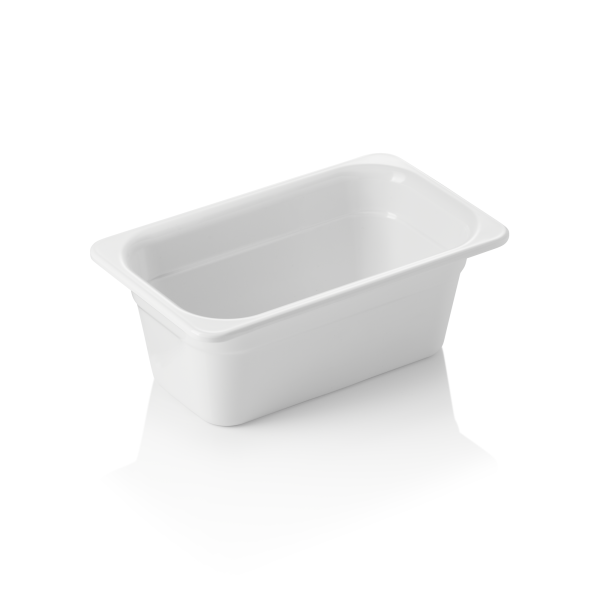 Bac gastro GN 1/4 en mélamine blanche - Profondeur 100 mm