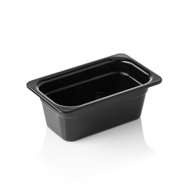 Bac gastro GN 1/4 en mélamine noire - Profondeur 100 mm