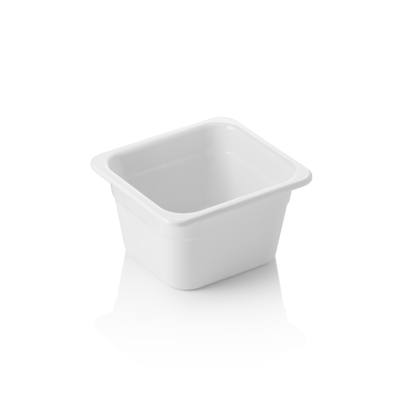 Bac gastro GN 1/6 en mélamine blanche - Profondeur 100 mm