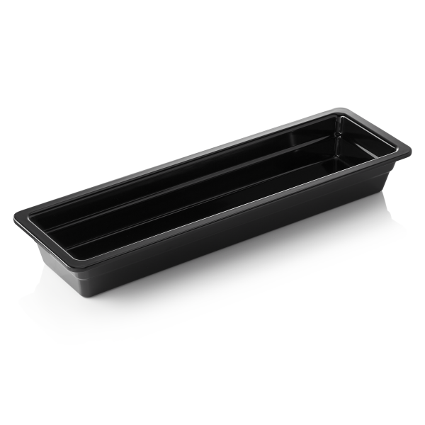 Bac gastro GN 2/4 en mélamine noire - Profondeur 65 mm