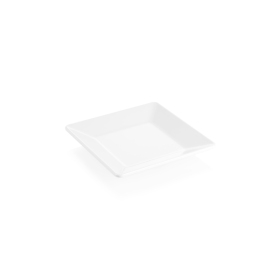 Assiette carrée en mélamine blanche - 18 x 18 cm