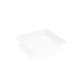 Assiette carrée en mélamine blanche - 21 x 21 cm