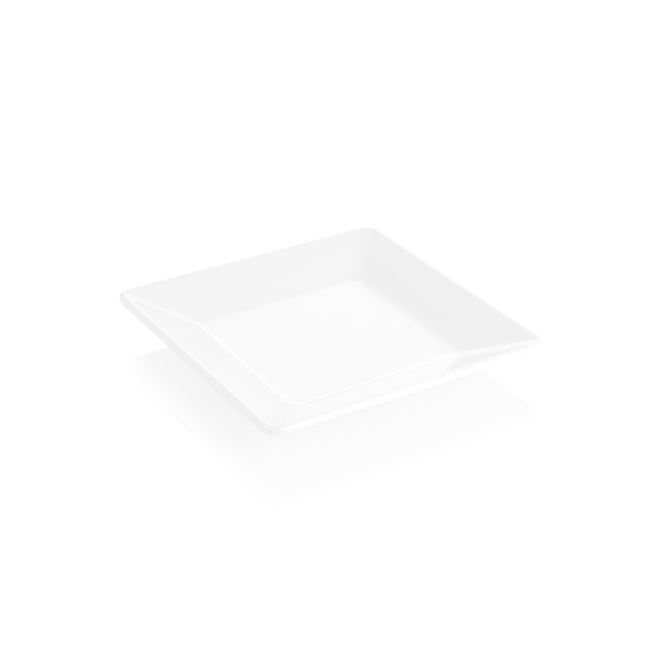 Assiette carrée en mélamine blanche - 21 x 21 cm
