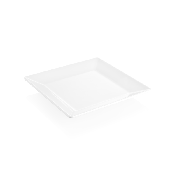 Assiette carrée en mélamine blanche - 26 x 26 cm