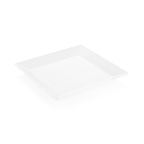 Plateau de service carré en mélamine blanche - 37 x 37 cm