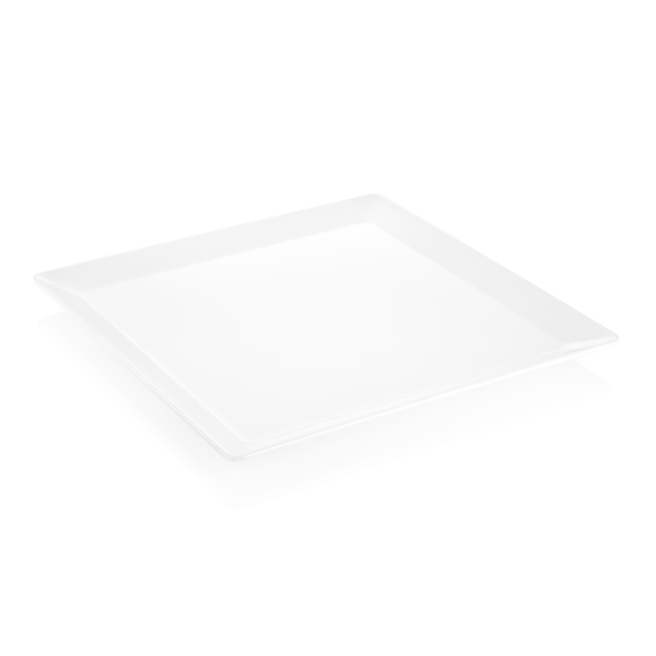 Plateau de service carré en mélamine blanche - 51 x 51 cm
