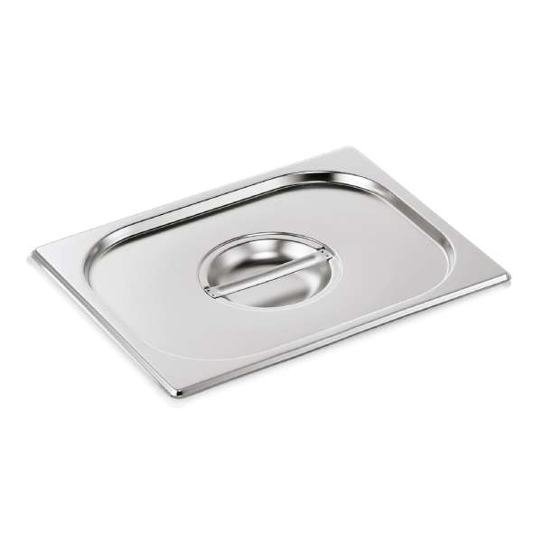 Couvercle GN 1/2 en acier chrome-nickel avec encoche pour cuillère