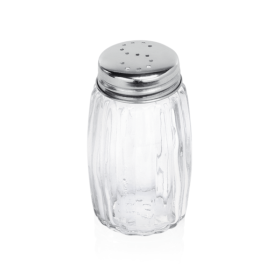 Salière en verre et inox - 7 cm (lot de 12)
