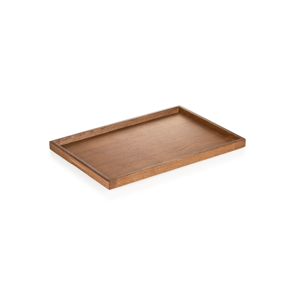 Plateau antidérapant en bois - 35 x 24 x 2 cm