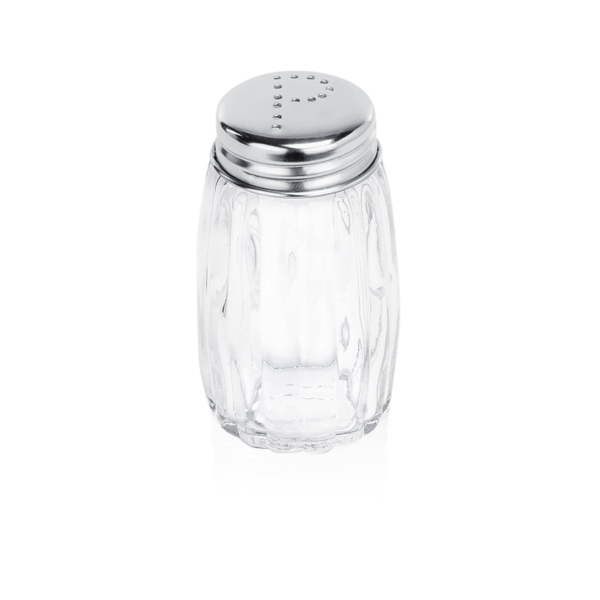 Poivrière en verre et inox - 7 cm (lot de 12)