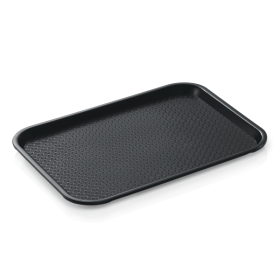 Plateau en polypropylène noir - 35 x 27 x 1,5 cm (lot de 24)